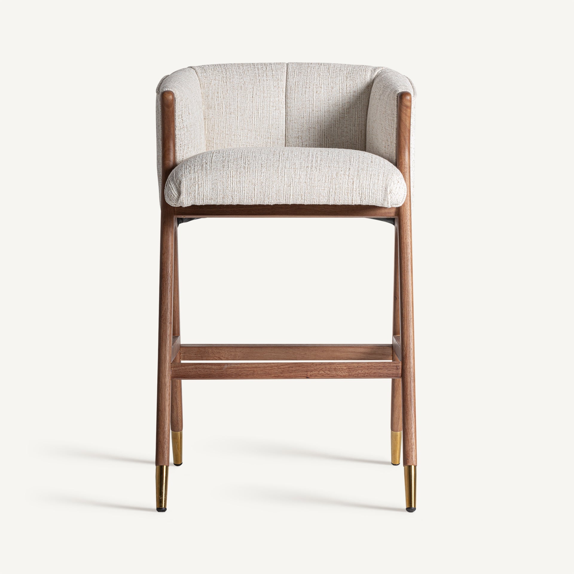 Barhocker DOUZE beige mit Gummibasis