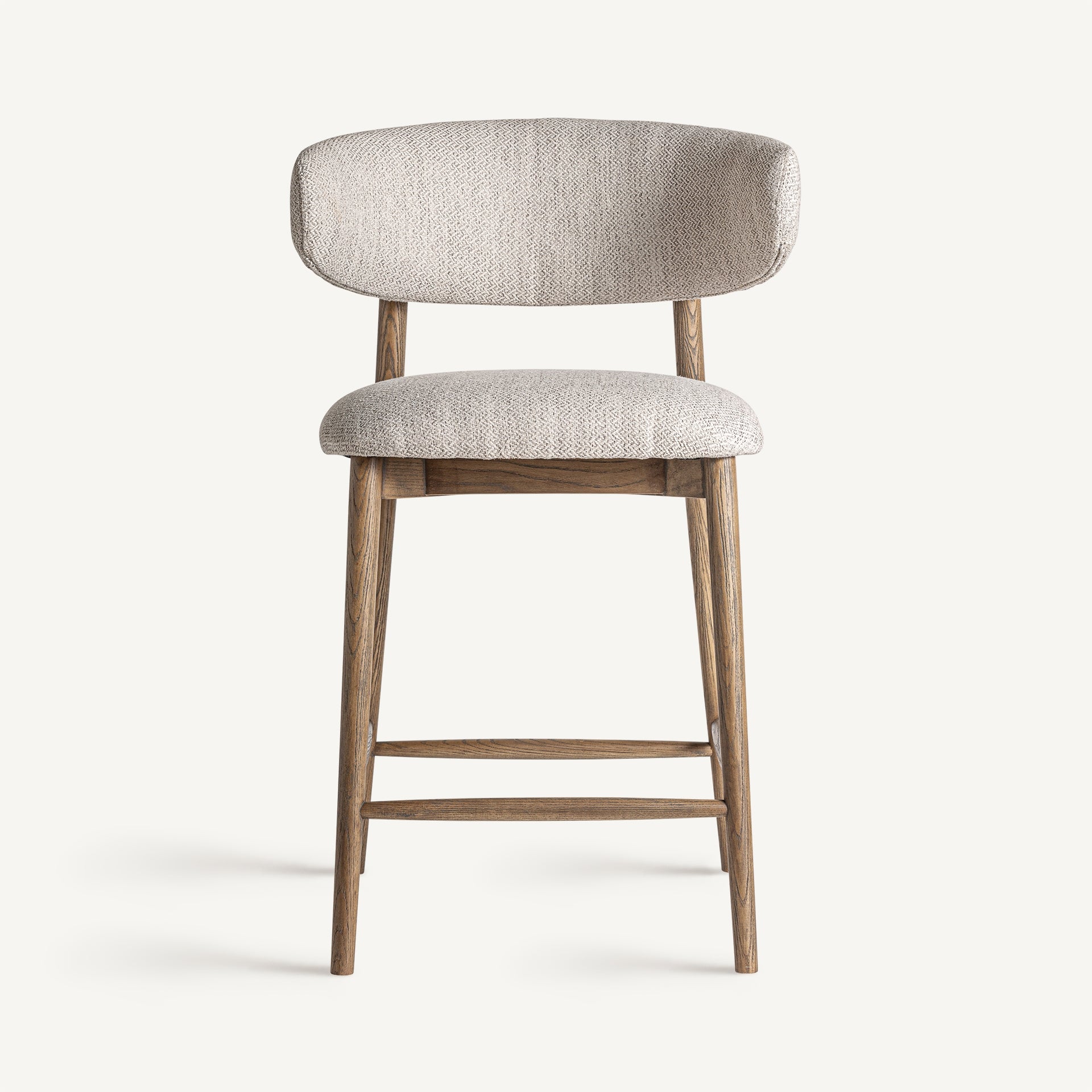 Barstuhl ERLEC beige mit dunklem Eschenfuß