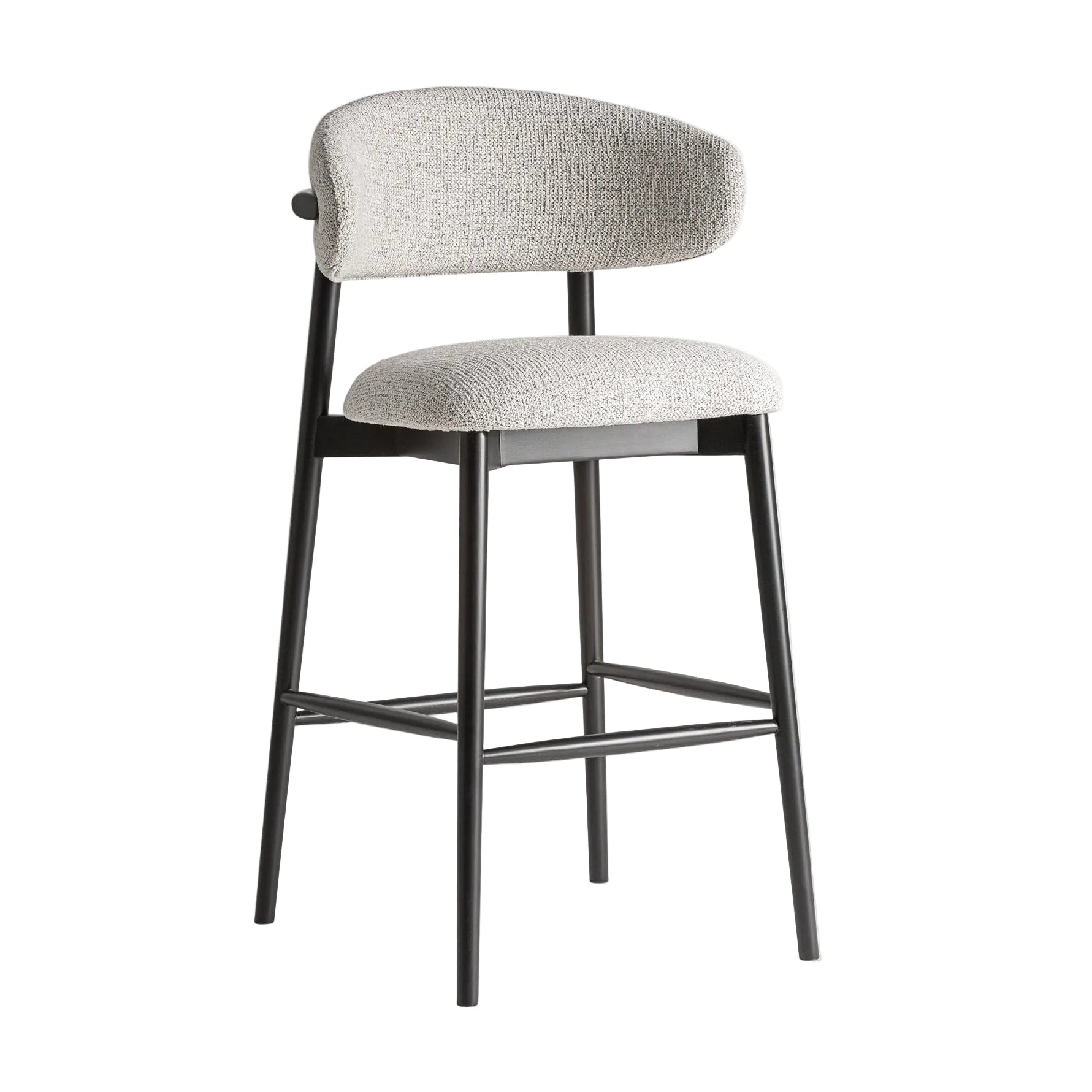 Hocker ERLEC grijs met zwarte essen basis