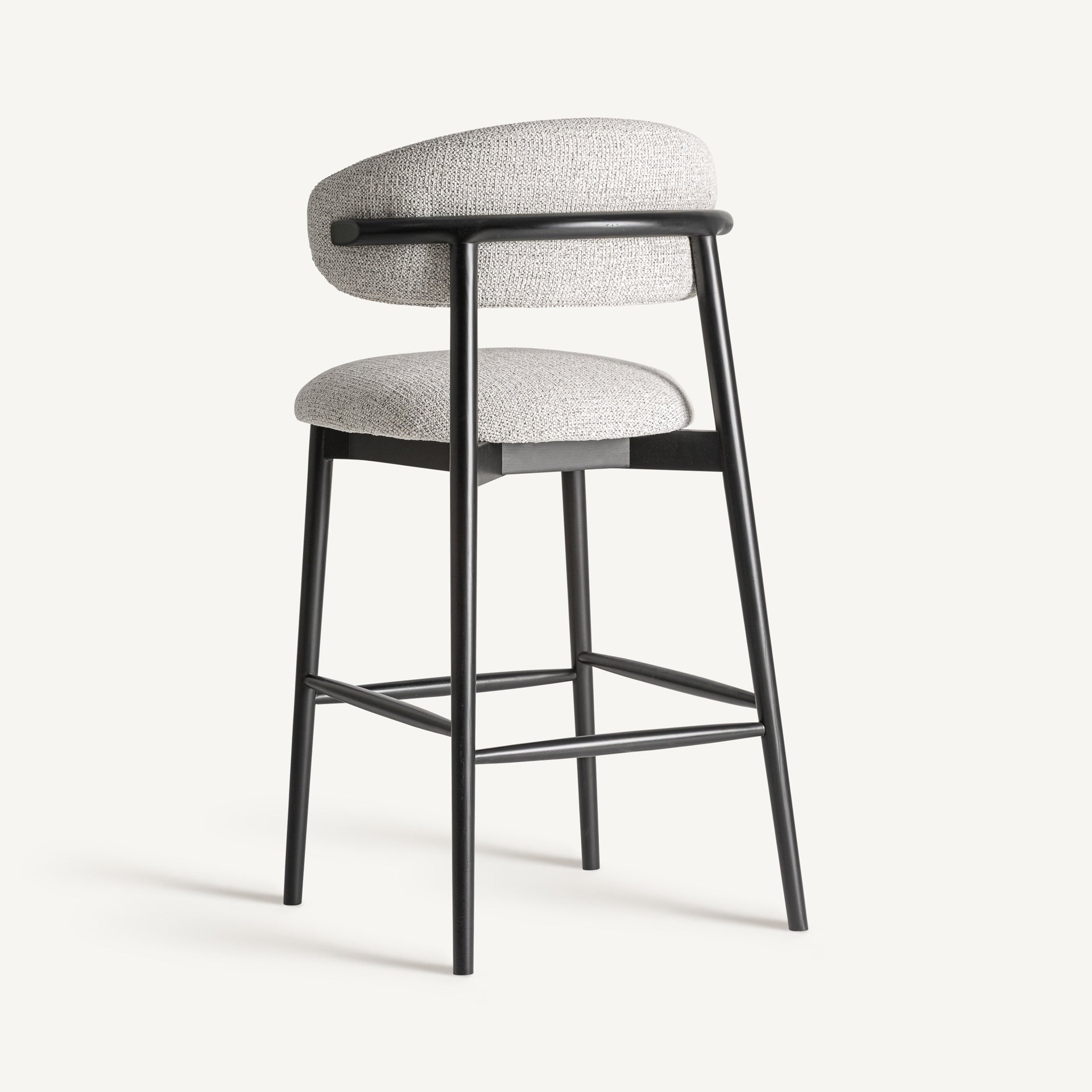 Hocker ERLEC grijs met zwarte essen basis