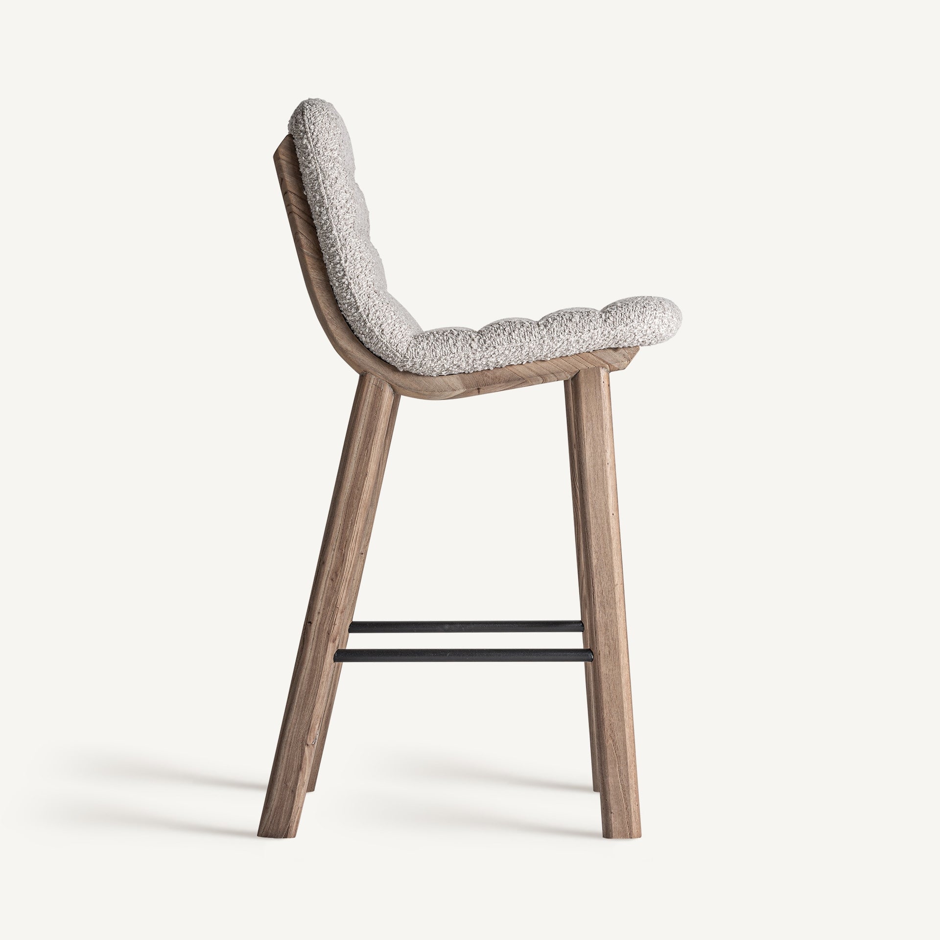 JACQUARD Bar Stool Beige with a Willow Base