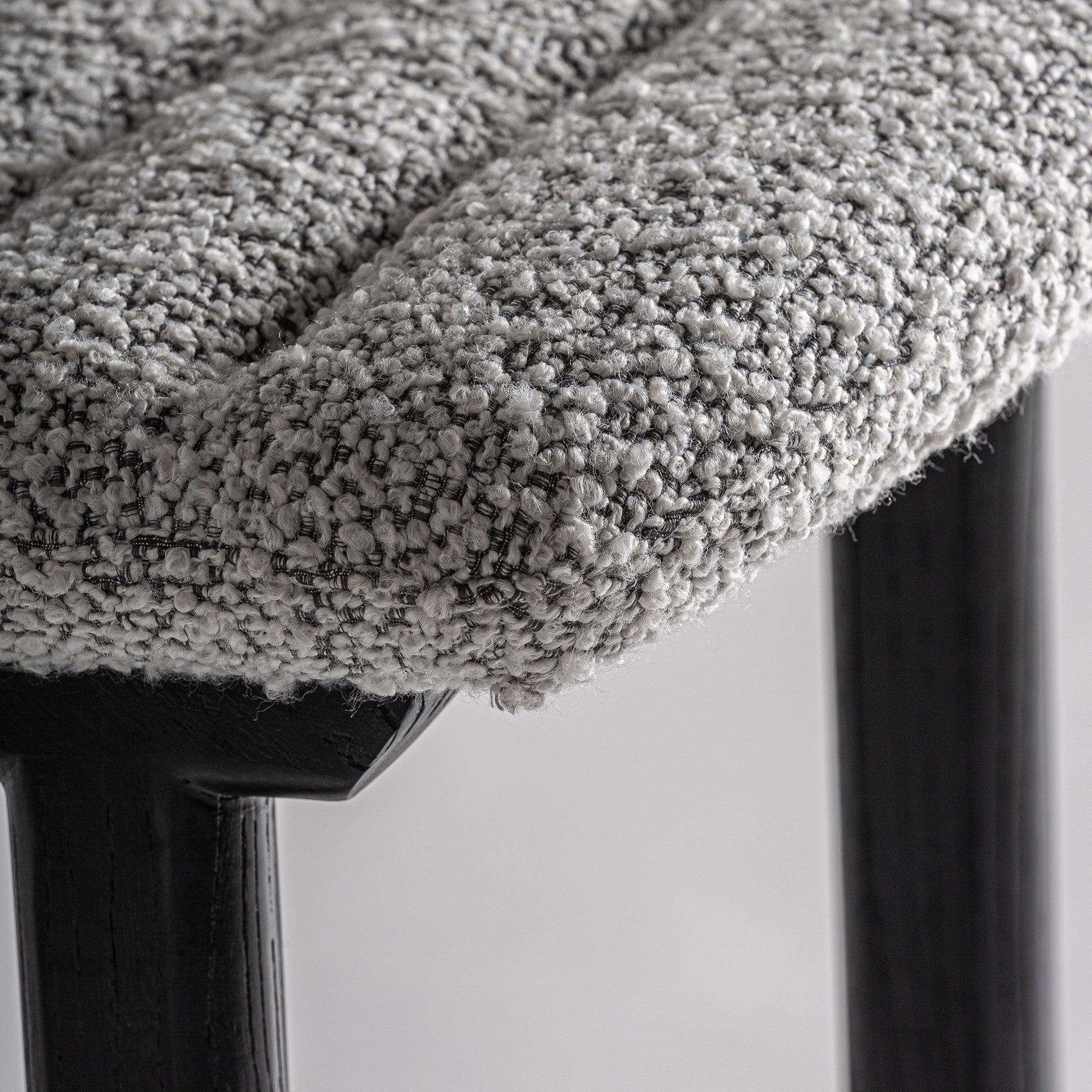 Barkruk JACQUARD grijs met zwarte bamboe basis