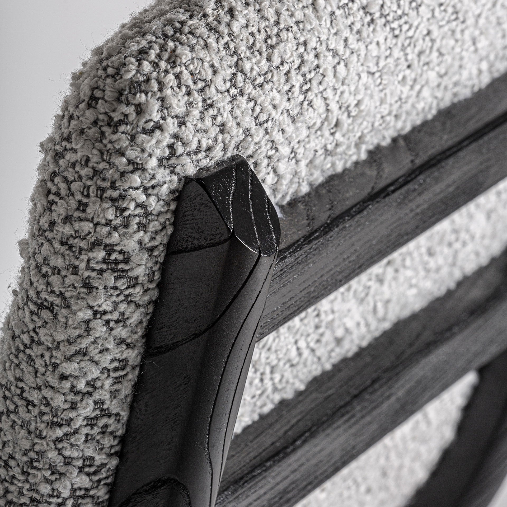 Barkruk JACQUARD grijs met zwarte bamboe basis