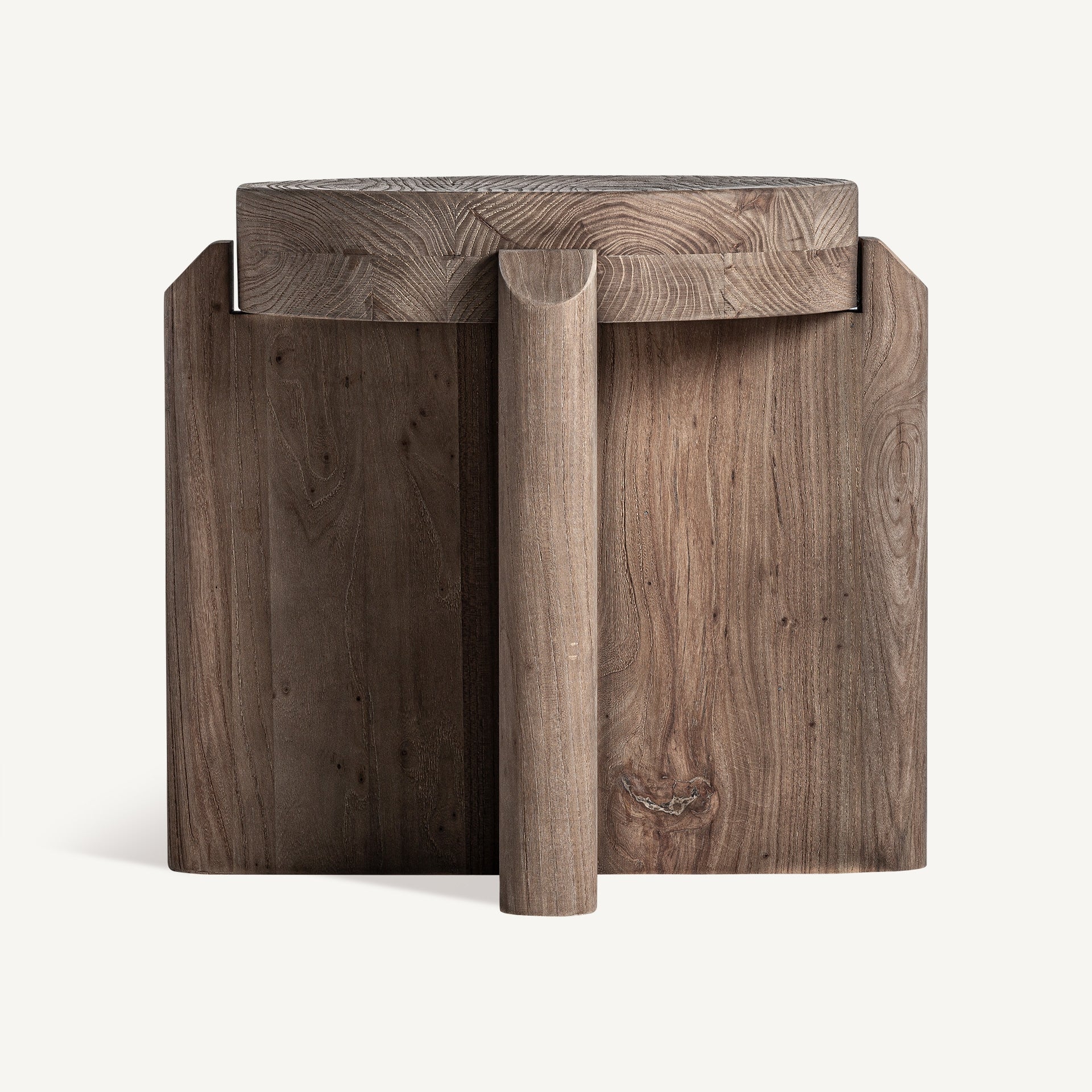 Houten JACQUARD kruk