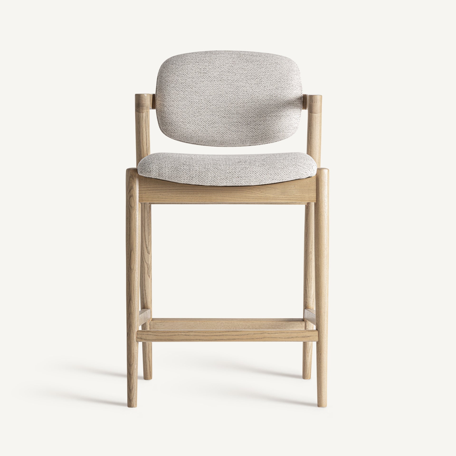 Barkruk NAMUR beige met essenhouten basis
