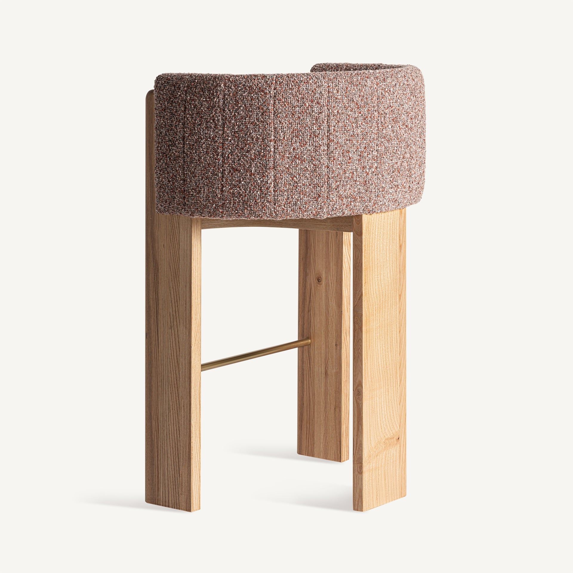 Barkruk SERNIER bruin met eiken basis