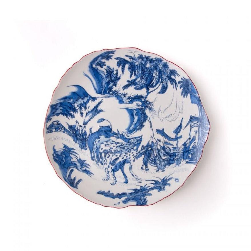 Talerz CLASSICS ON ACID - BLUE CHOINOISERIE porcelanowy Seletti Eye on Design