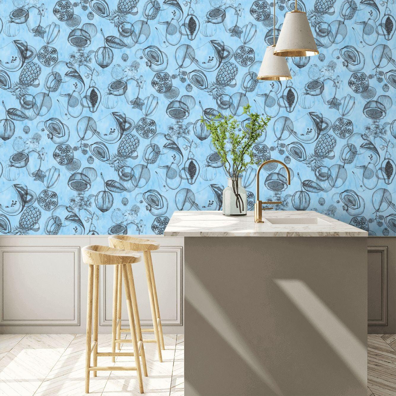 Tapeta AGUA PARATI - CELADON niebieski Christian Lacroix Eye on Design