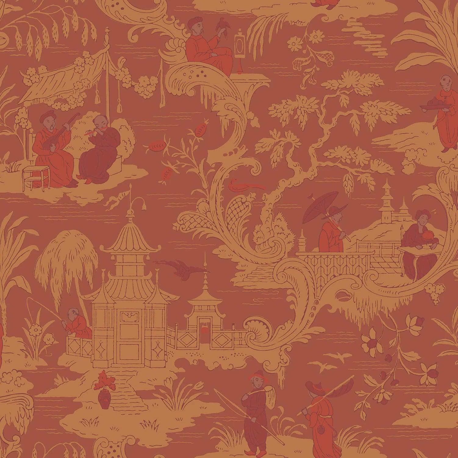 Tapeta ARCHIVE ANTHOLOGY - Chinese Toile terakota Cole & Son Default Title Eye on Design