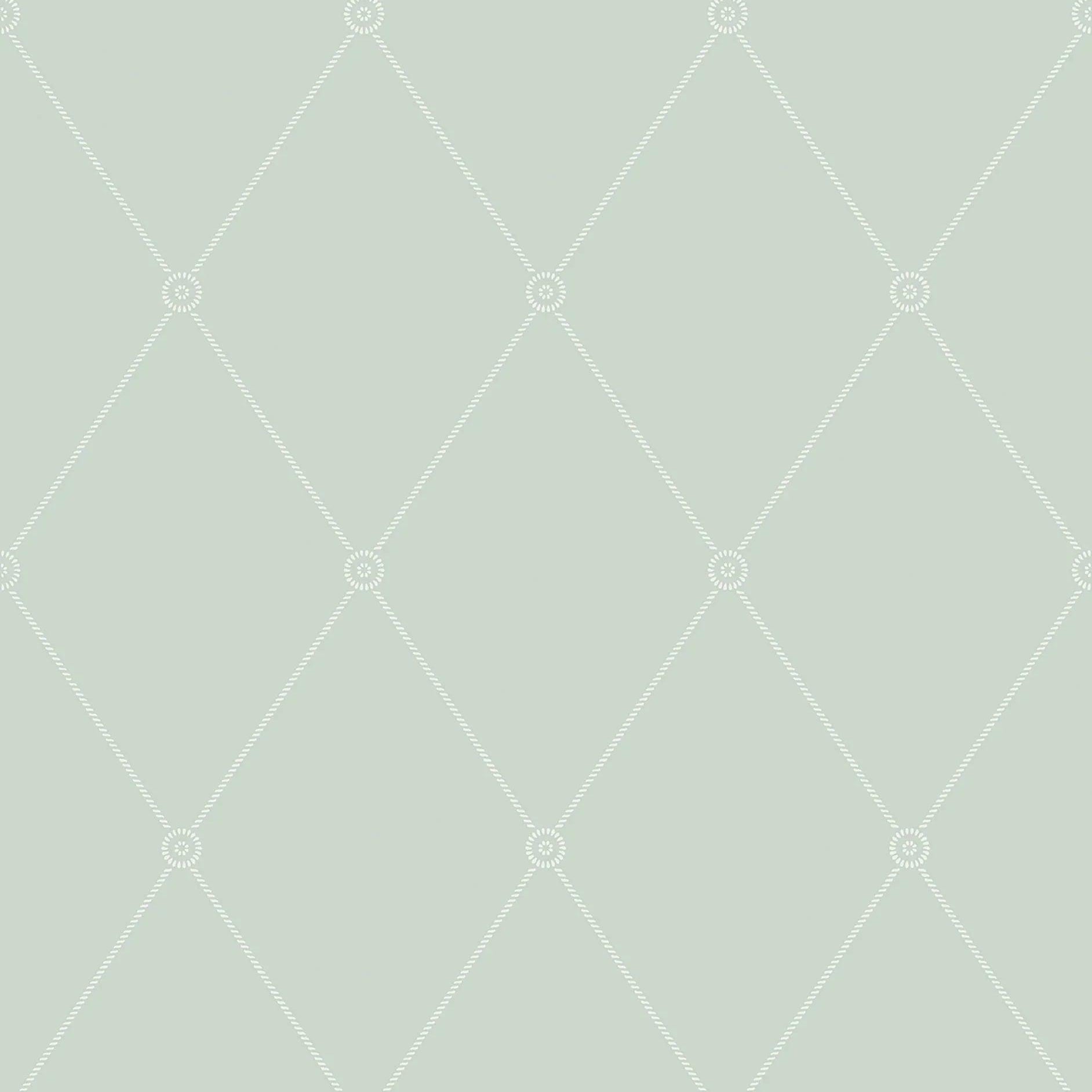 Tapeta ARCHIVE ANTHOLOGY - Large Georgian Rope Trellis seledynowy Cole & Son Eye on Design