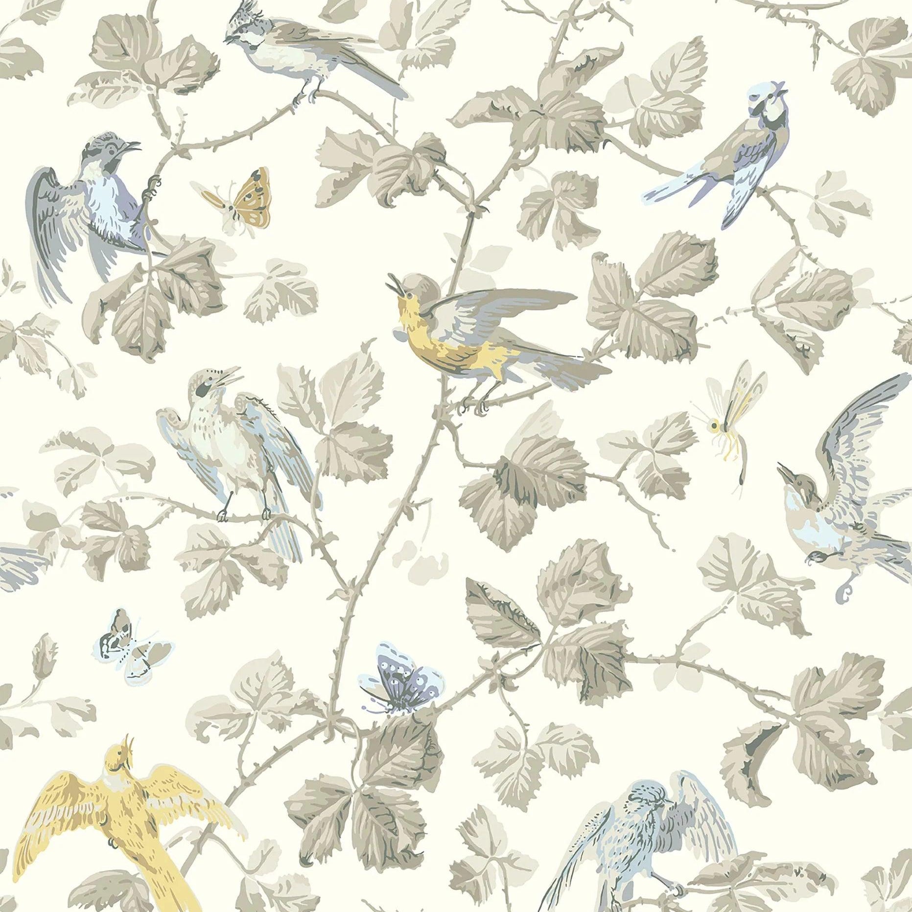 Tapeta ARCHIVE ANTHOLOGY - Winter Birds żółty na białym Cole & Son Eye on Design