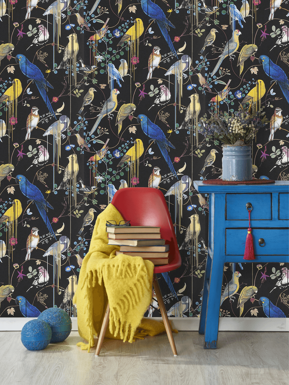 Tapeta BIRDS SINFONIA CREPUSCULE czarny Christian Lacroix Eye on Design