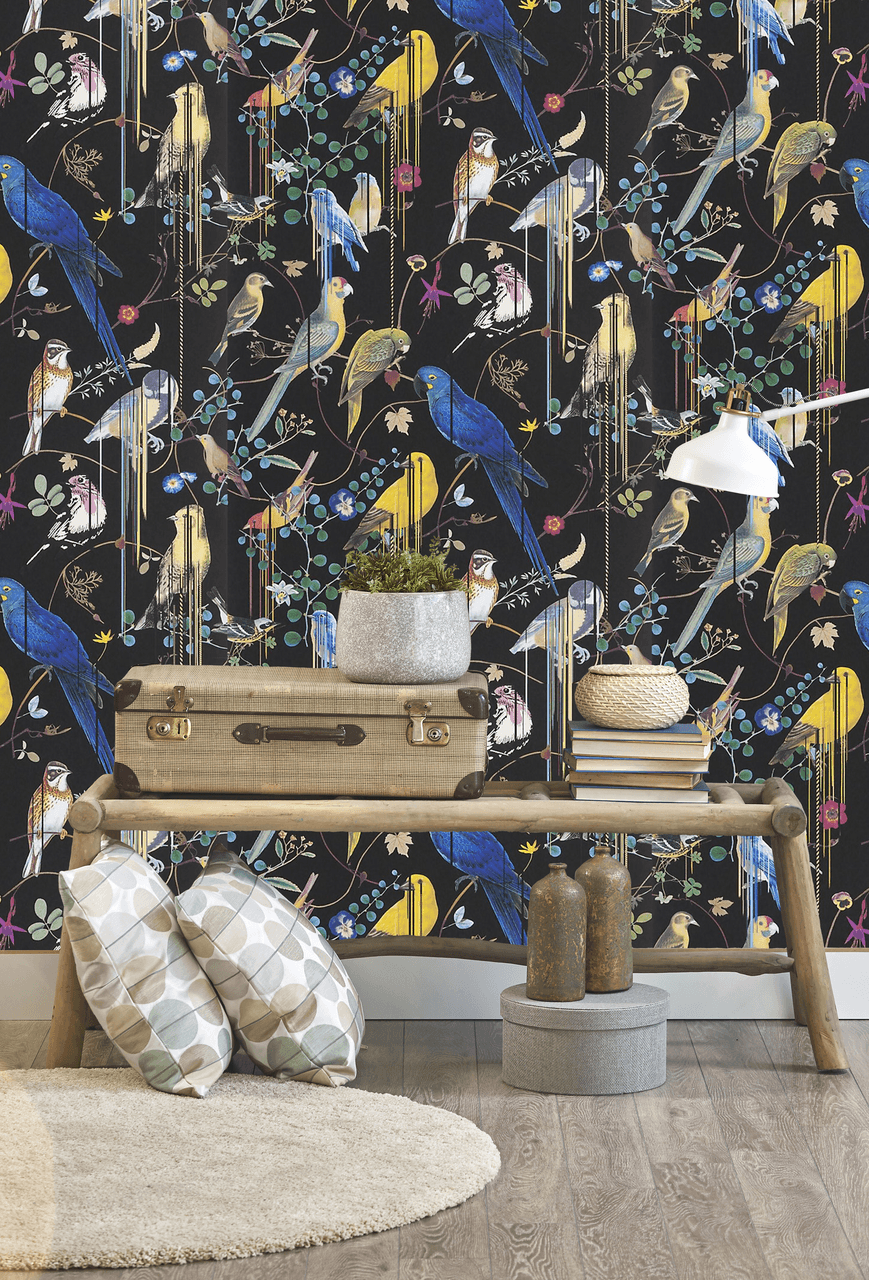 Tapeta BIRDS SINFONIA CREPUSCULE czarny Christian Lacroix Eye on Design