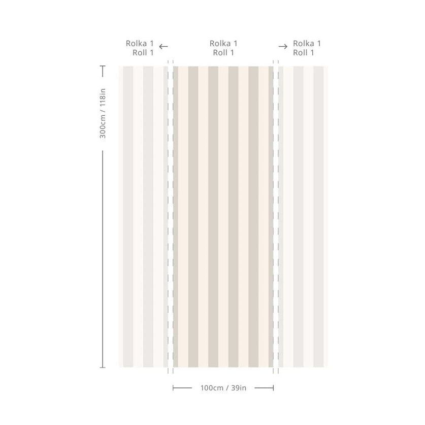 Tapeta flizelinowa BOLD STRIPE ASH ciepły szary