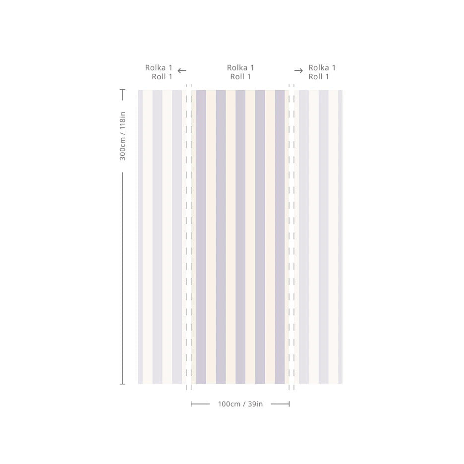 Vliesbehang met strepen BOLD STRIPE LAVENDER lavendel