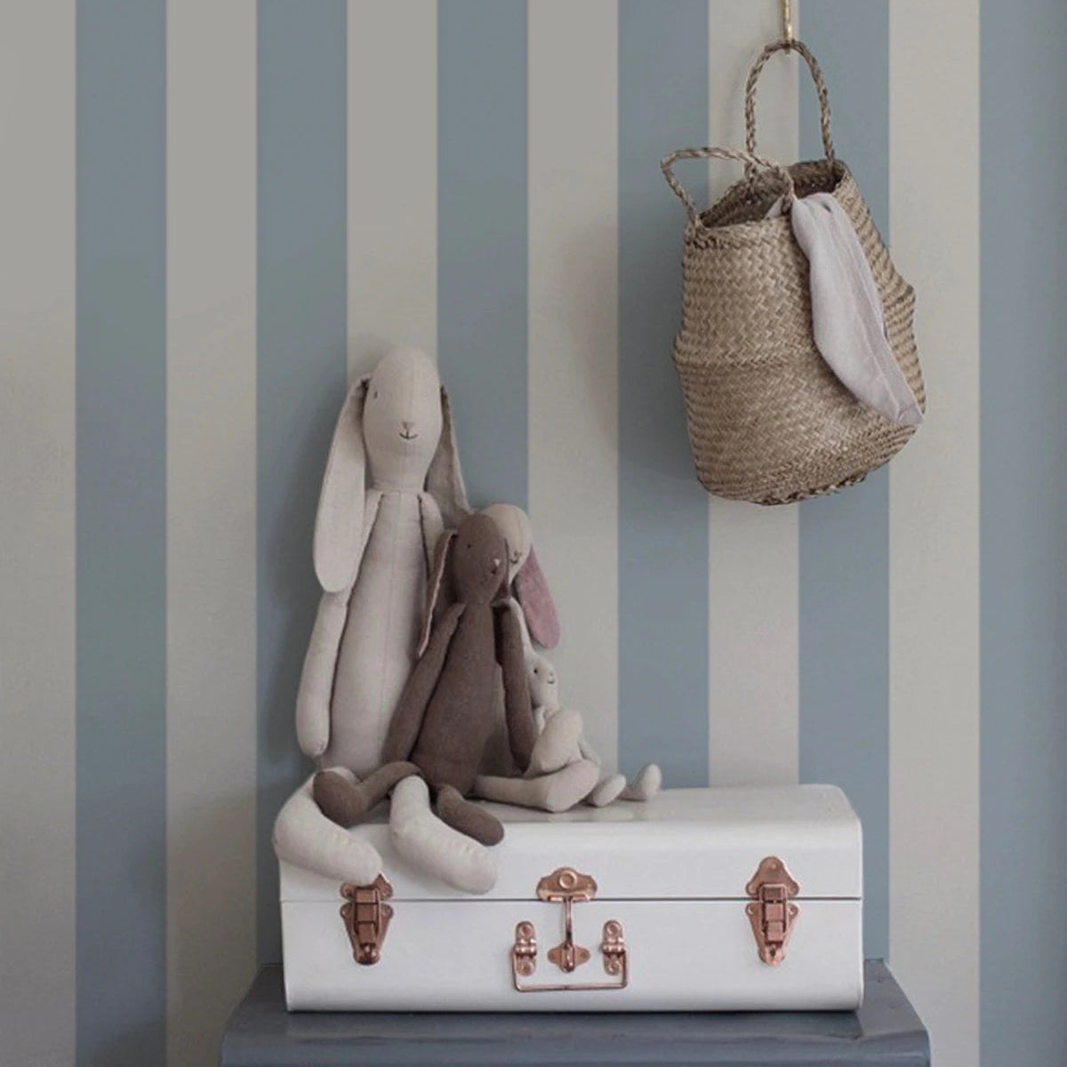 Tapeta flizelinowa w paski BOLD STRIPE OCEAN blau mit grau