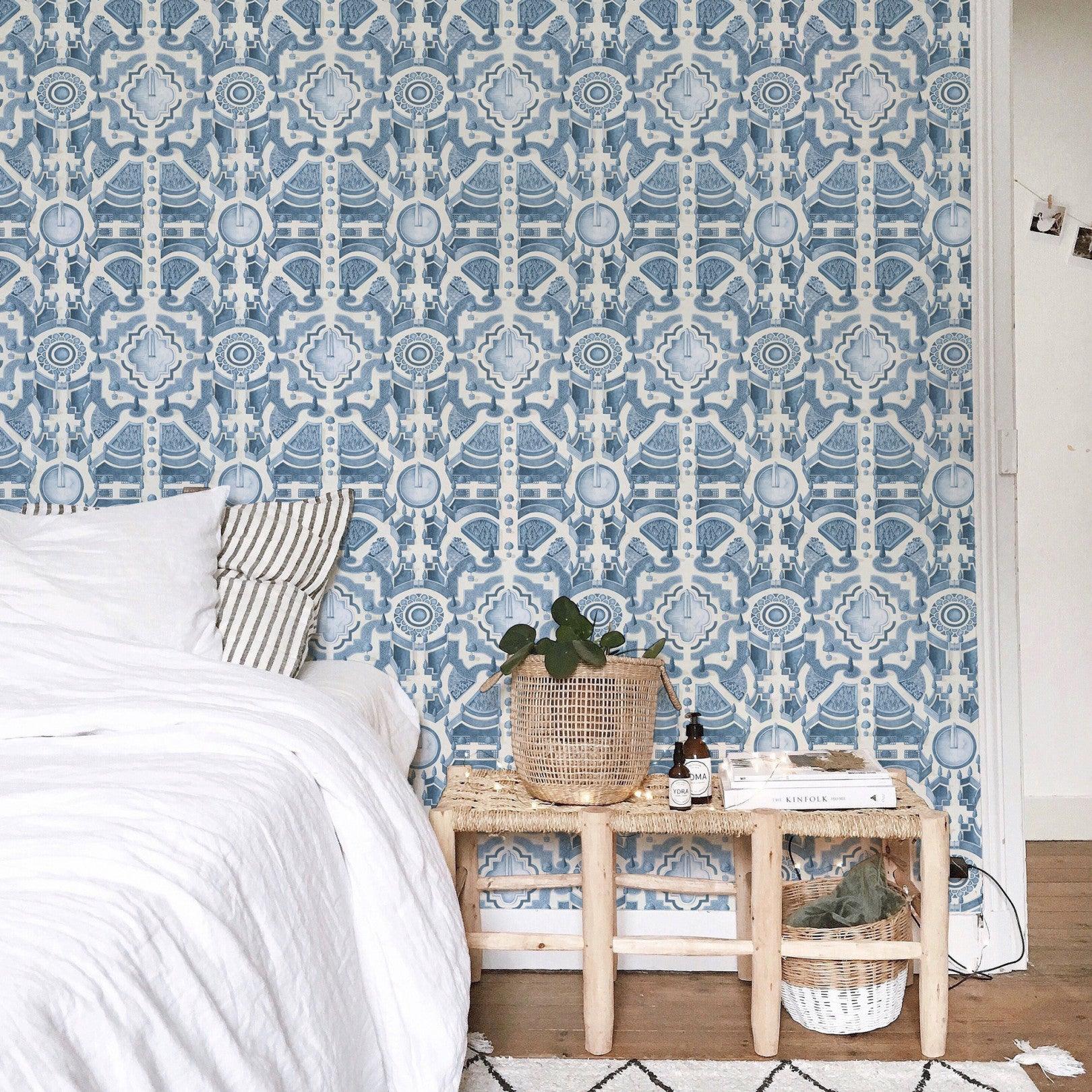 Tapeta BOTANICAL BOTANICA - Topiary niebieski Cole & Son Eye on Design