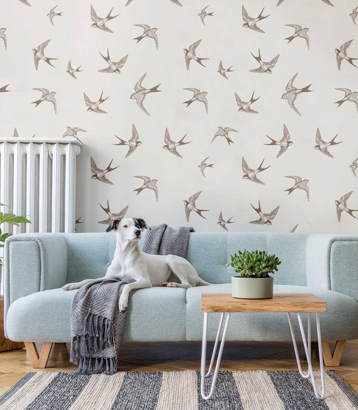 Tapeta BROWN SWALLOW Wallcolors Eye on Design