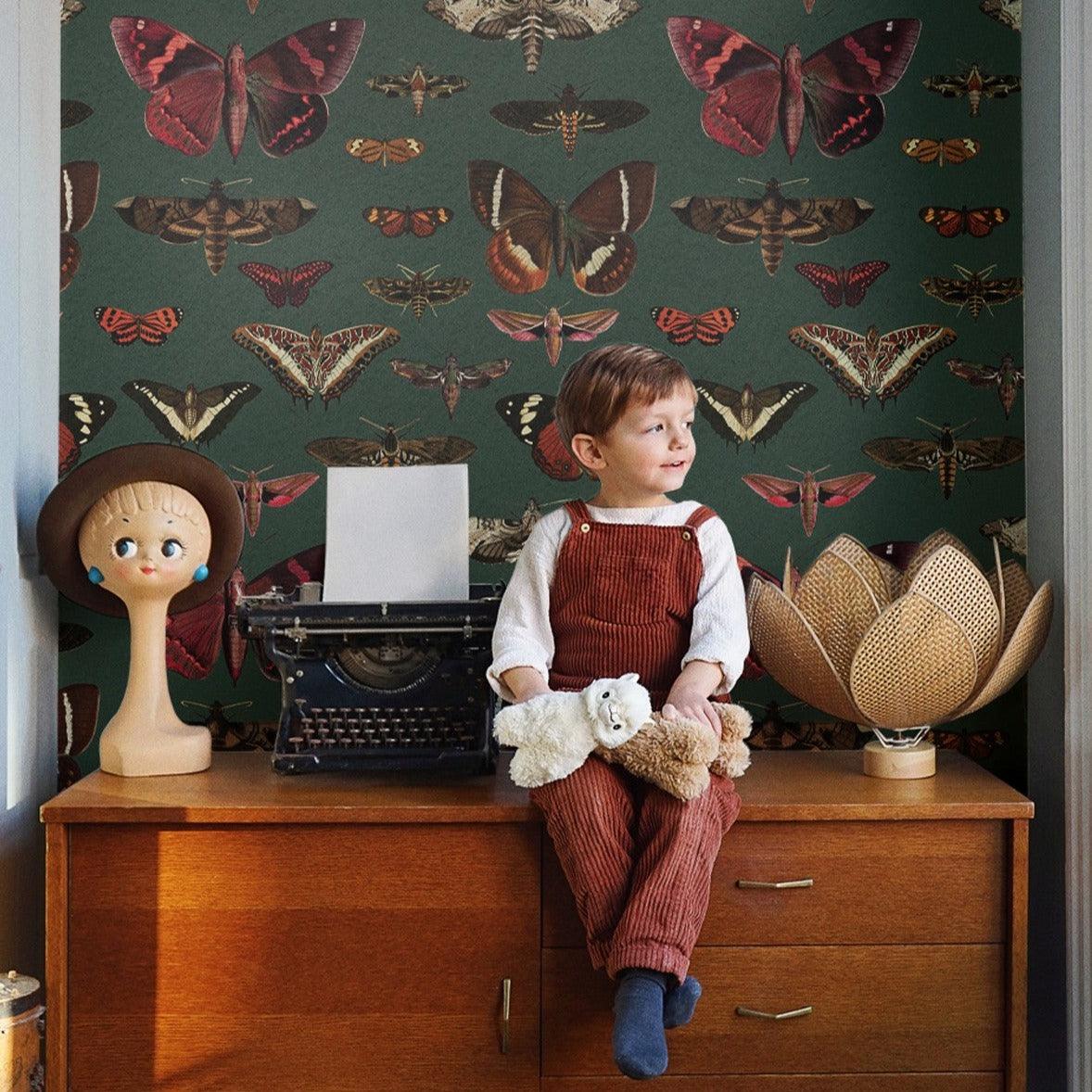 Tapeta BUTTERFLIES VERT Wallcolors Eye on Design