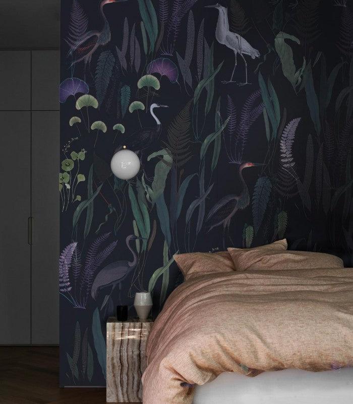Tapeta Calm Heron Purple Wallcolors Eye on Design