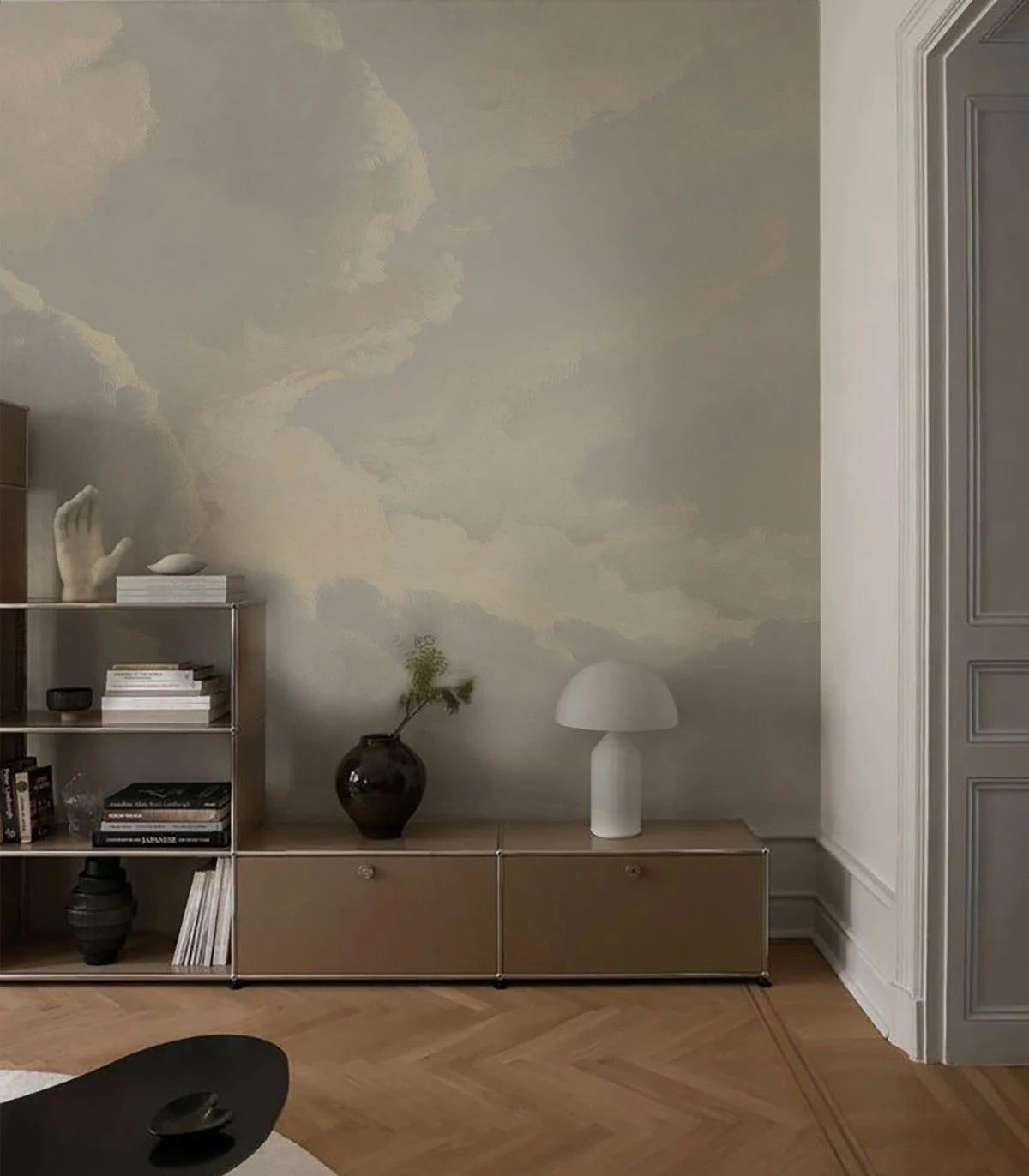 Tapete mit Wolkenlandschaft CLOUDY SKY warmes Grau