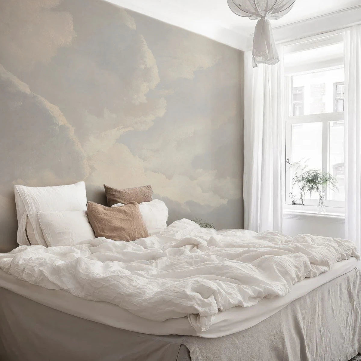 Tapete mit Wolkenlandschaft CLOUDY SKY warmes Grau