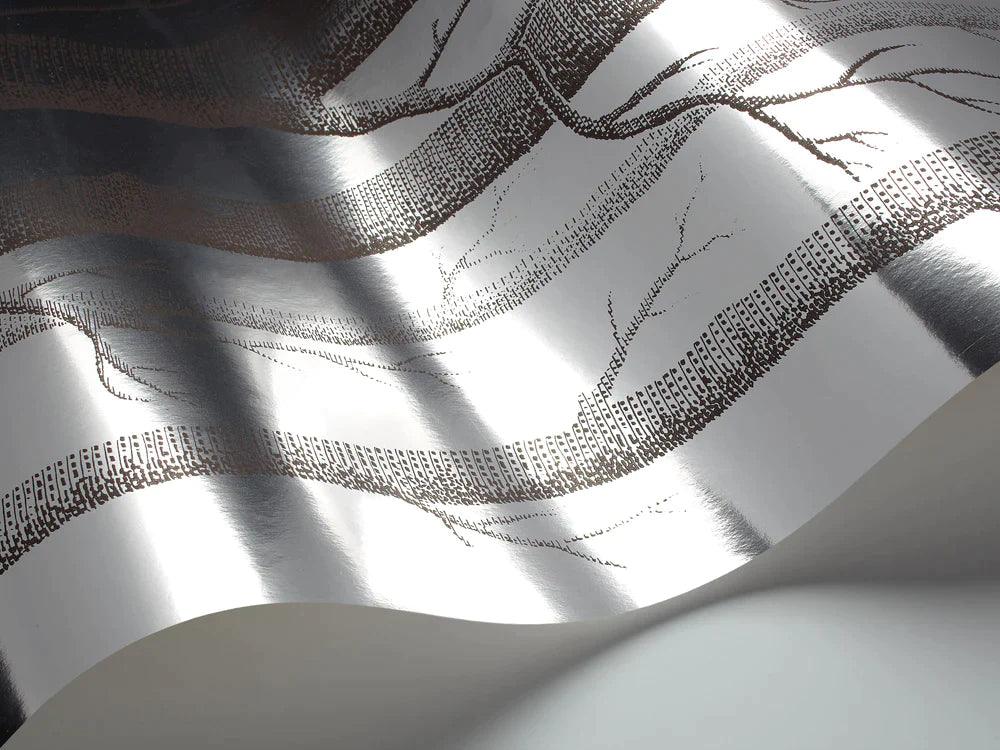 Tapeta CONTEMPORARY COLLECTION - Woods srebrna folia Cole & Son Eye on Design