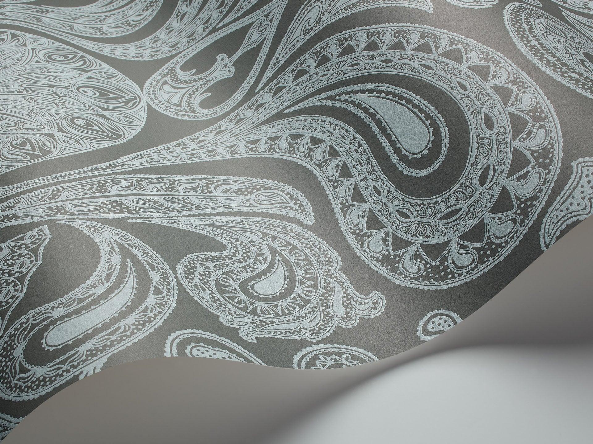 Tapeta CONTEMPORARY RESTYLED - Malabar błękit na szarym Cole & Son Eye on Design