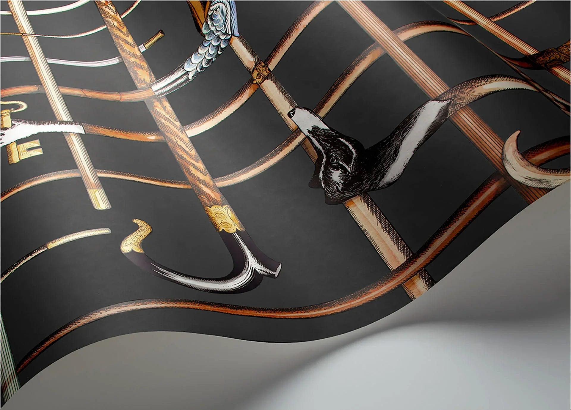 Tapeta FORNASETTI SENZA TEMPO - Bastoni czarny Cole & Son Eye on Design