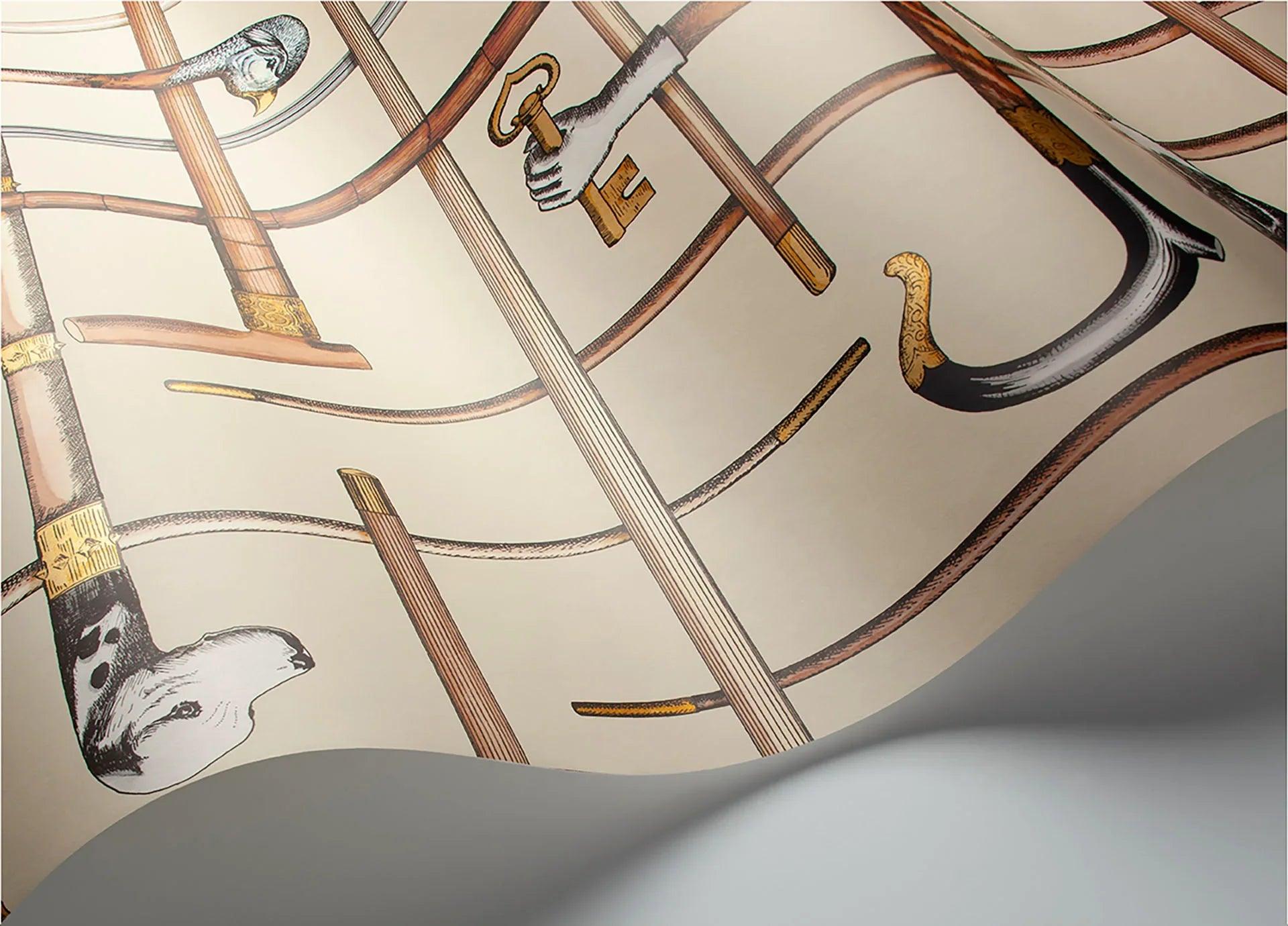 Tapeta FORNASETTI SENZA TEMPO - Bastoni kremowy Cole & Son Eye on Design