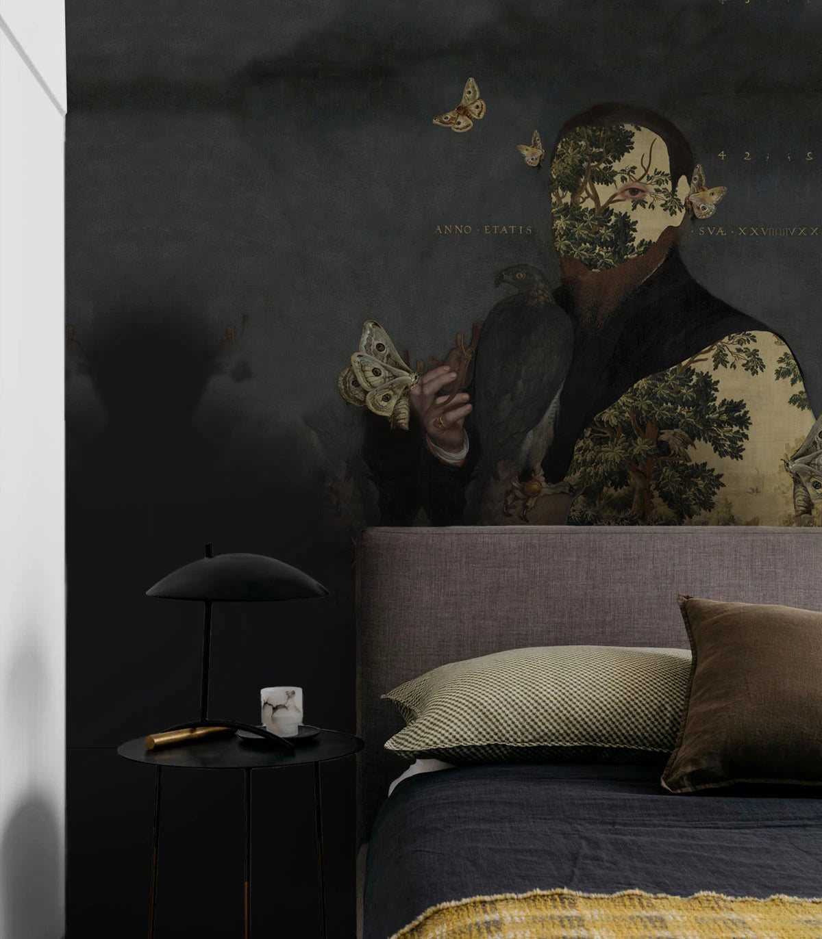 Vliesbehang GENTLEMAN MOTTE donkergrijs