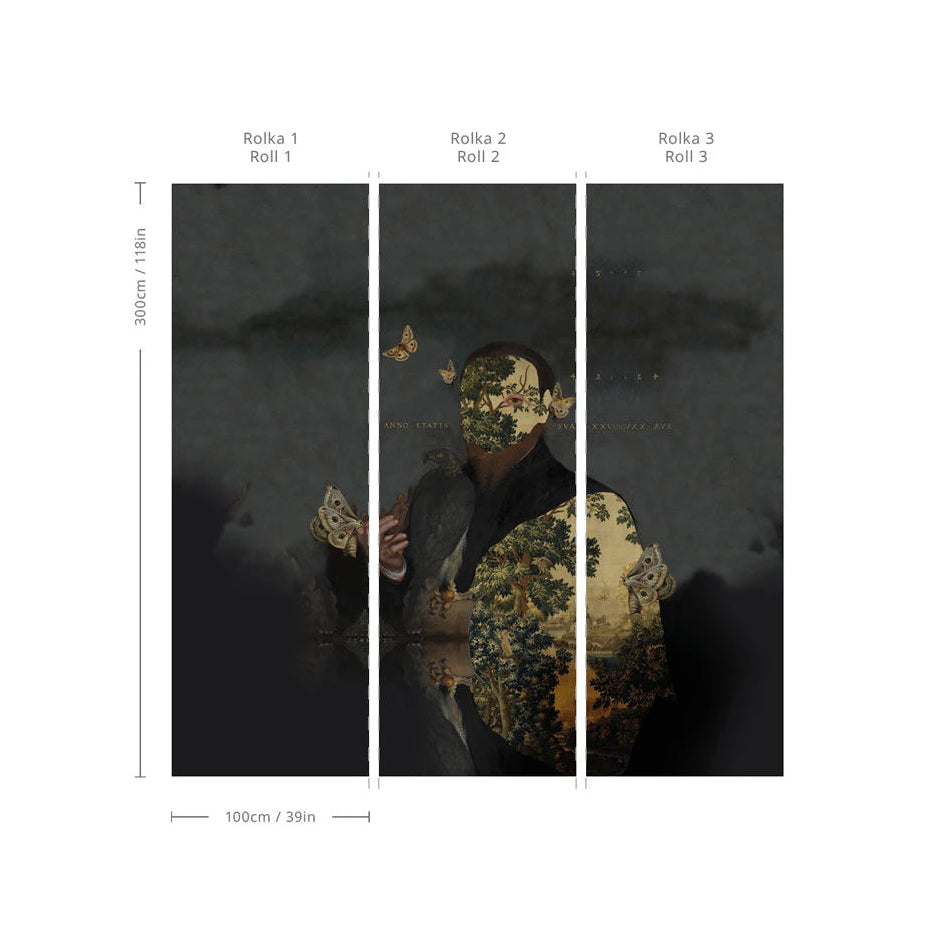 Vliesbehang GENTLEMAN MOTTE donkergrijs