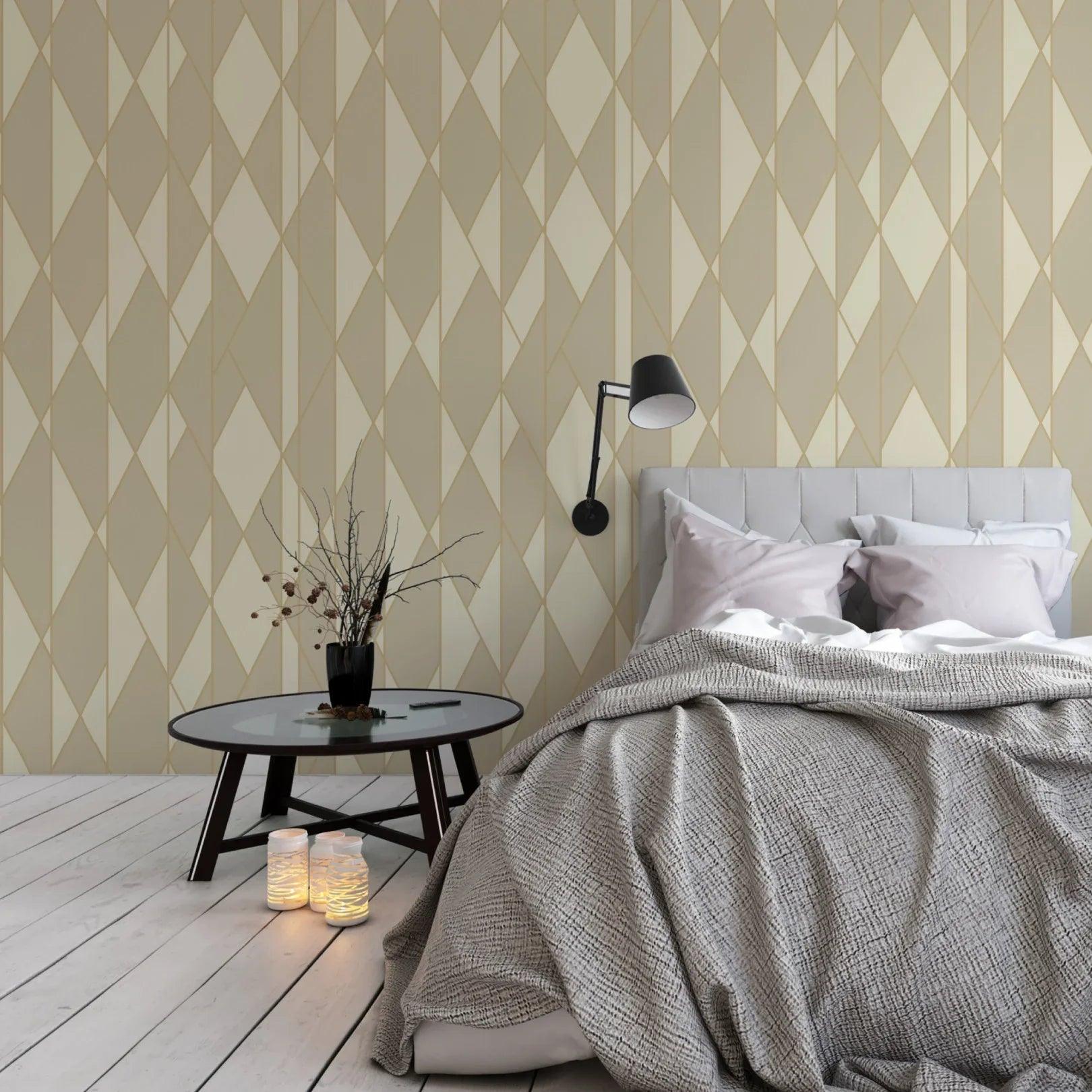 Tapeta GEOMETRIC II - Oblique metaliczne złoto Cole & Son Eye on Design