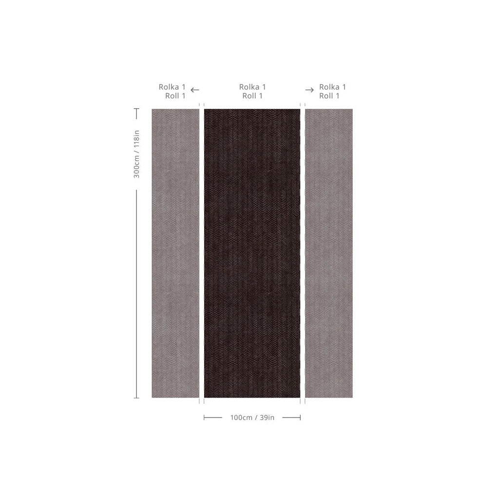 Tapete mit geometrischem Fischgrätmuster HERRINGBONE BURGUNDY burgunderrot