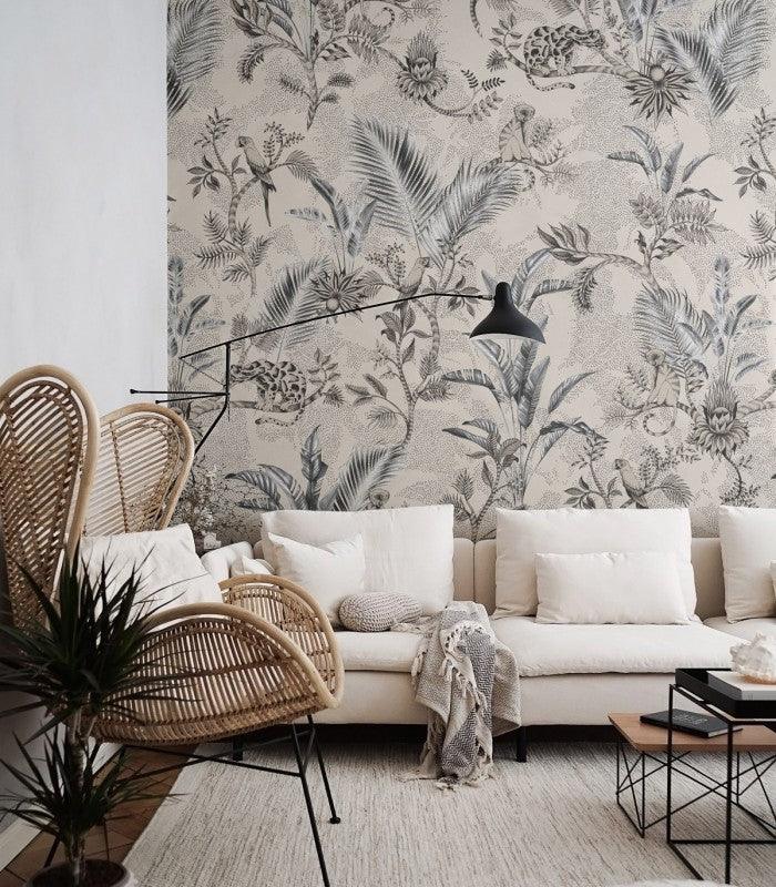 Tapeta JUNGLE TEAM BEIGE Wallcolors Eye on Design