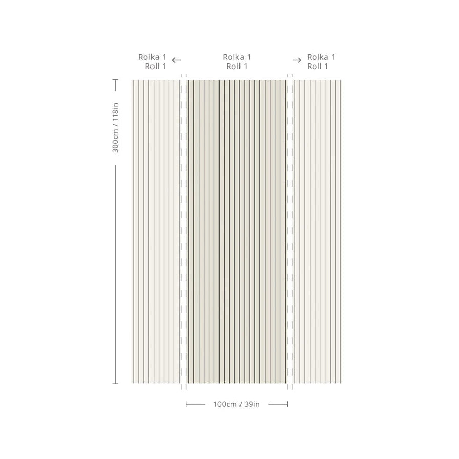 Vliesbehang met strepen MINIMAL STRIPE beige met grafiet