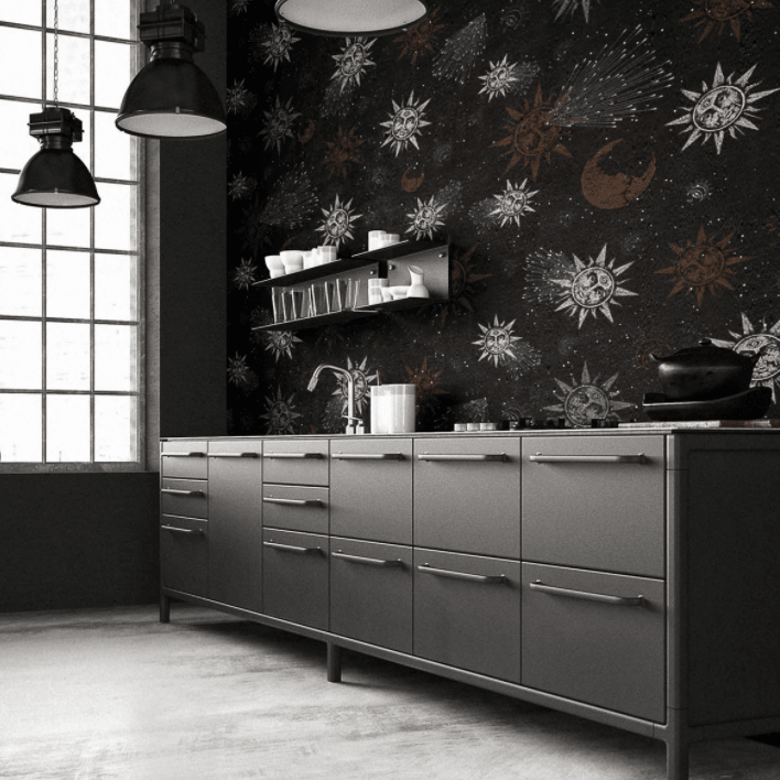 Tapeta MOON AND SUN RED Wallcolors Eye on Design