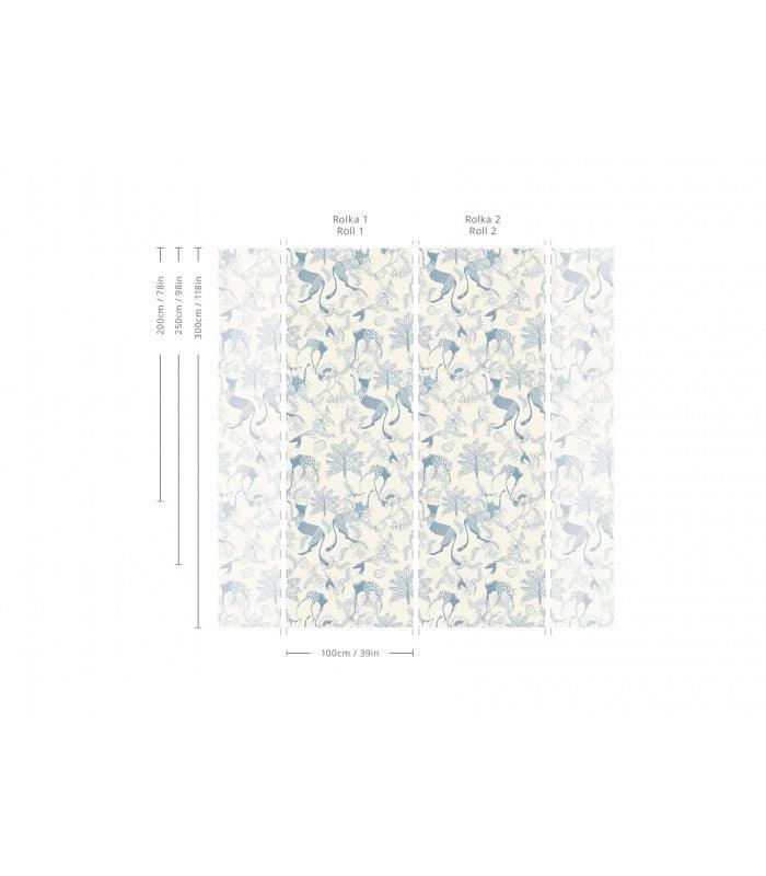 Tapeta Mythical Animals Blue Wallcolors Eye on Design