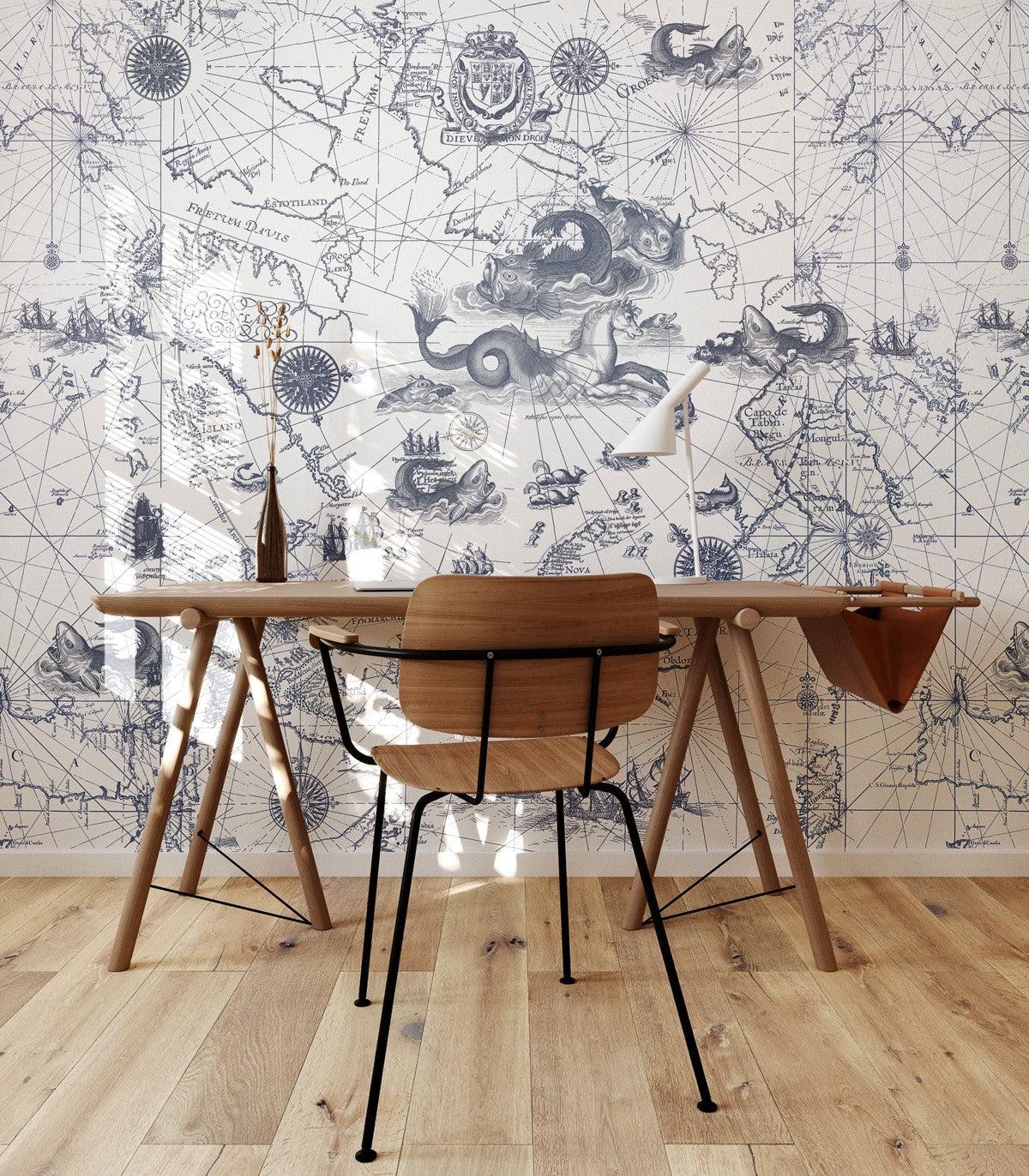 Tapeta OCEAN MAP Wallcolors Eye on Design