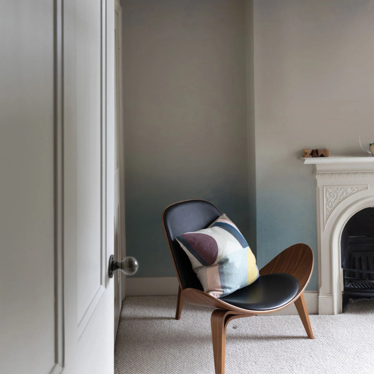 Tapete Farbverlauf OMBRE NEBEL kühles Blau