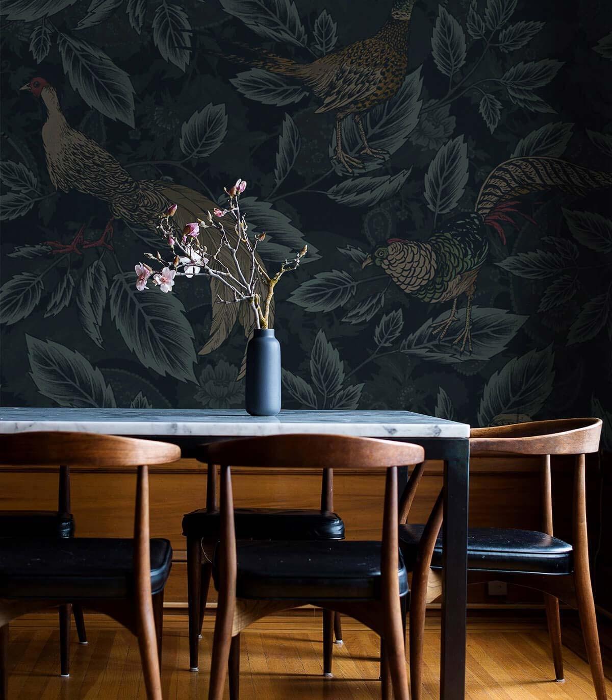 Tapeta PAINTED PHEASANTS Wallcolors Eye on Design