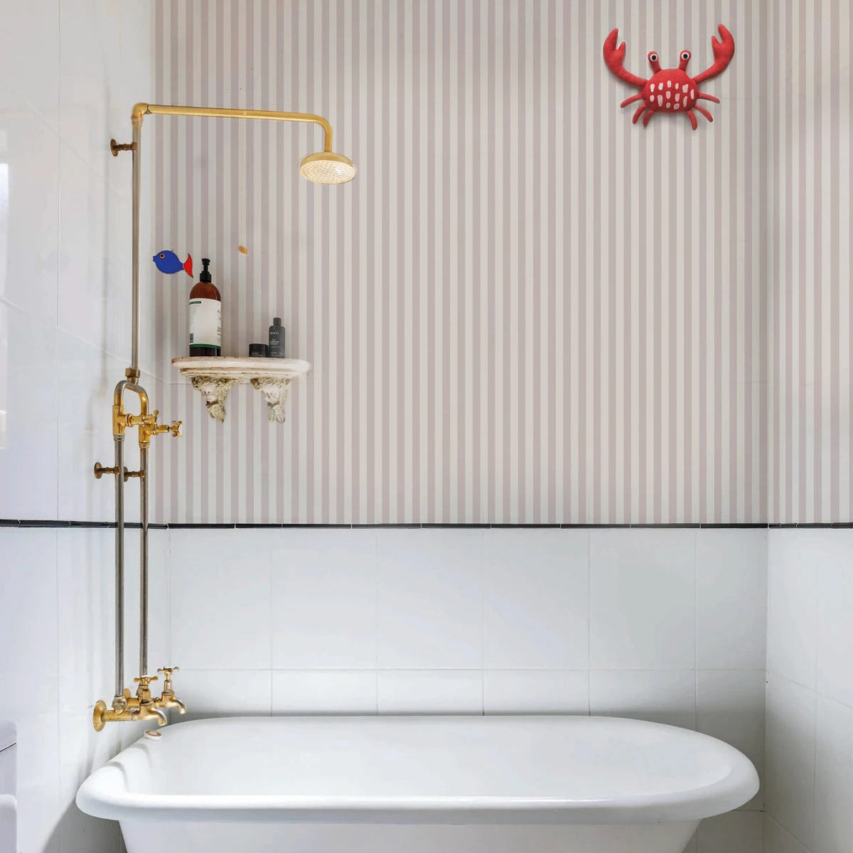 Vliesbehang met strepen STRIPE ROSE HAZE beige