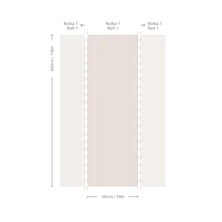 Vliesbehang met strepen STRIPE ROSE HAZE beige