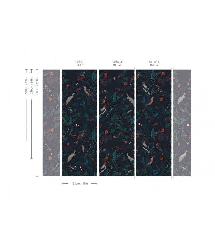 Tapeta TEAL BLUE GARDEN Wallcolors Eye on Design