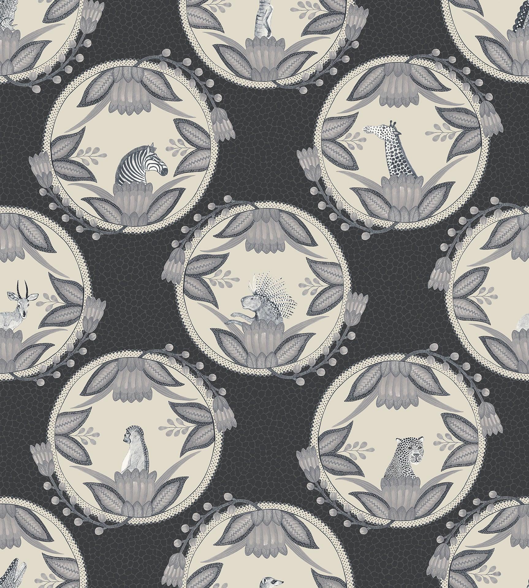 Tapeta THE ARDMORE COLLECTION - Ardmore Cameos czarny Cole & Son Eye on Design