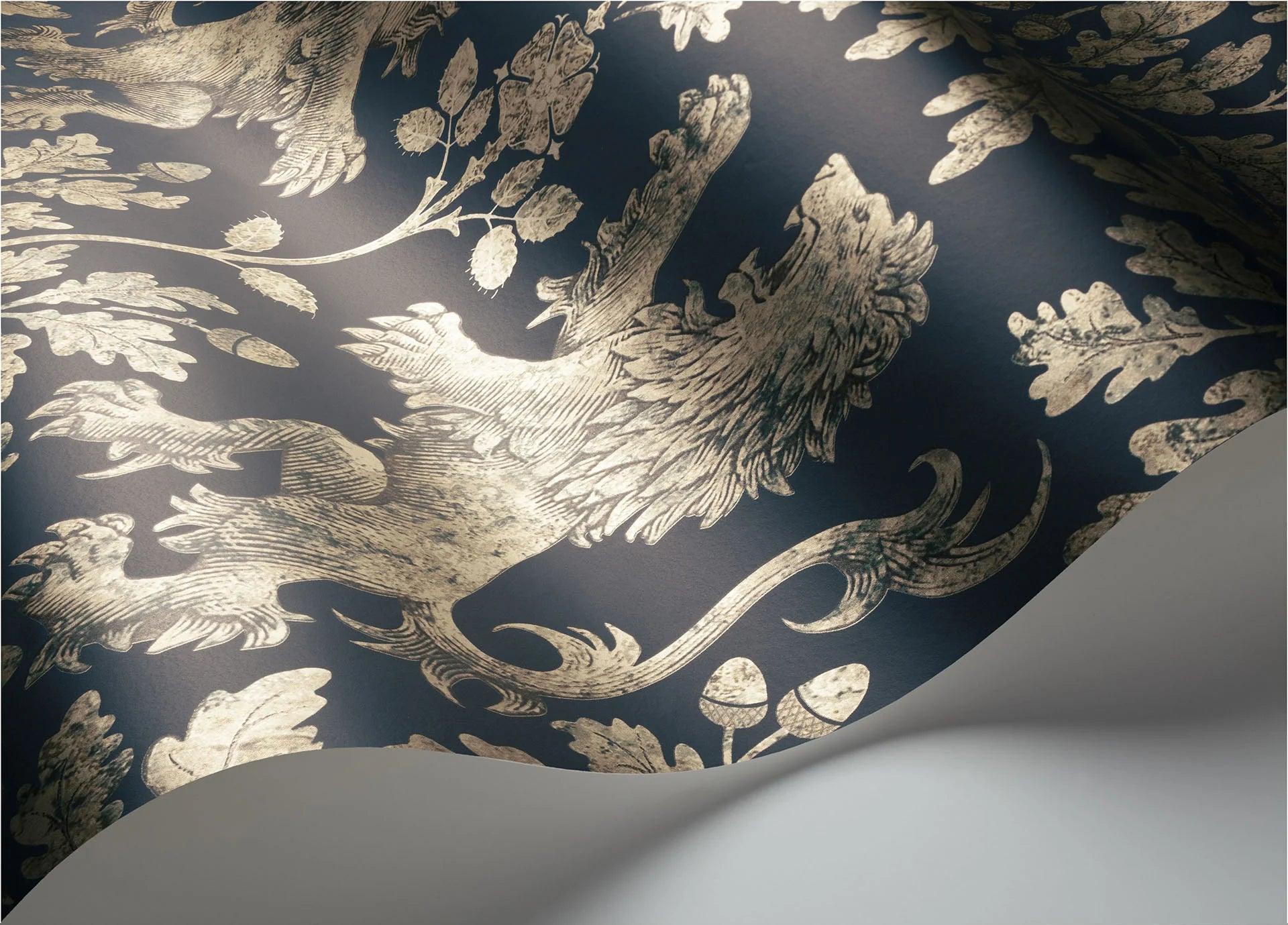 Tapeta THE PEARWOOD COLLECTION - Boscobel Oak granatowy Cole & Son Eye on Design