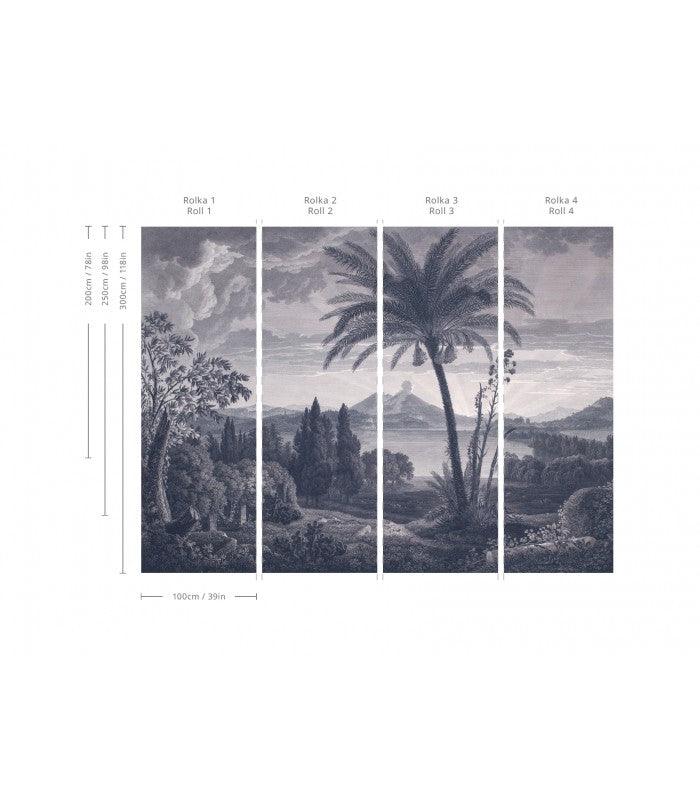 Tapeta TROPICAL VOLCANO VISTA niebieski Wallcolors Eye on Design