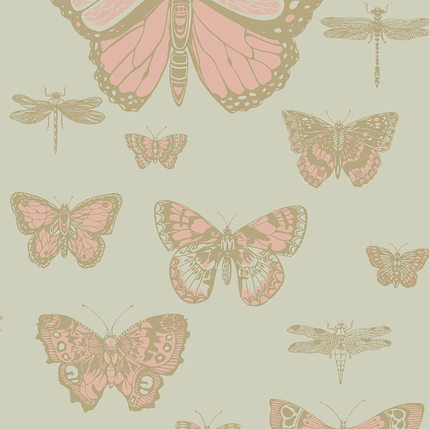 Tapeta WHIMSICAL - Butterflies & Dragonflies zielony Cole & Son Eye on Design