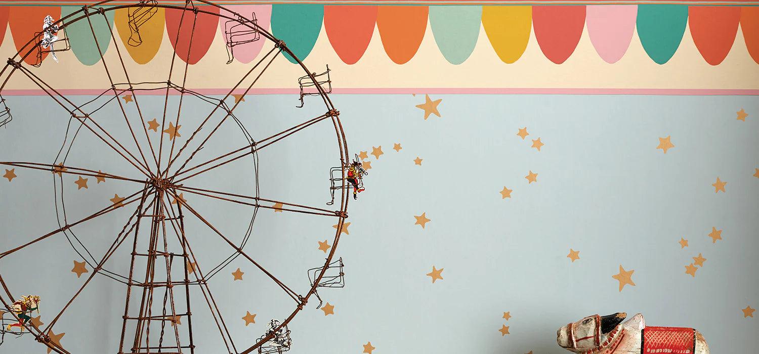 Tapete mit abstraktem Sternenmuster WHIMSICAL - Sterne rosa