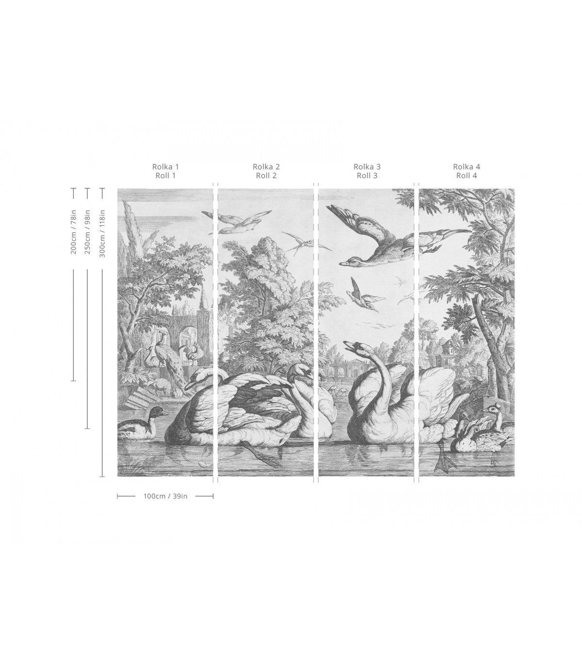 Tapeta WHITE SWANS Wallcolors Eye on Design